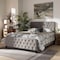 Baxton Studio Annalisa Grey Upholstered Button Tufted Queen Size Panel Bed 162-10321 - alternate 5